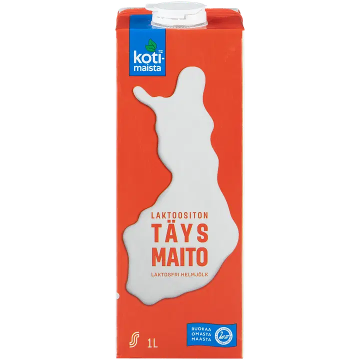 Kotimaista täysmaito 1 l laktoositon UHT