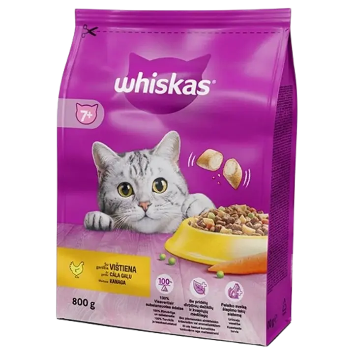 Whiskas seenior kuivtoit kana 800g