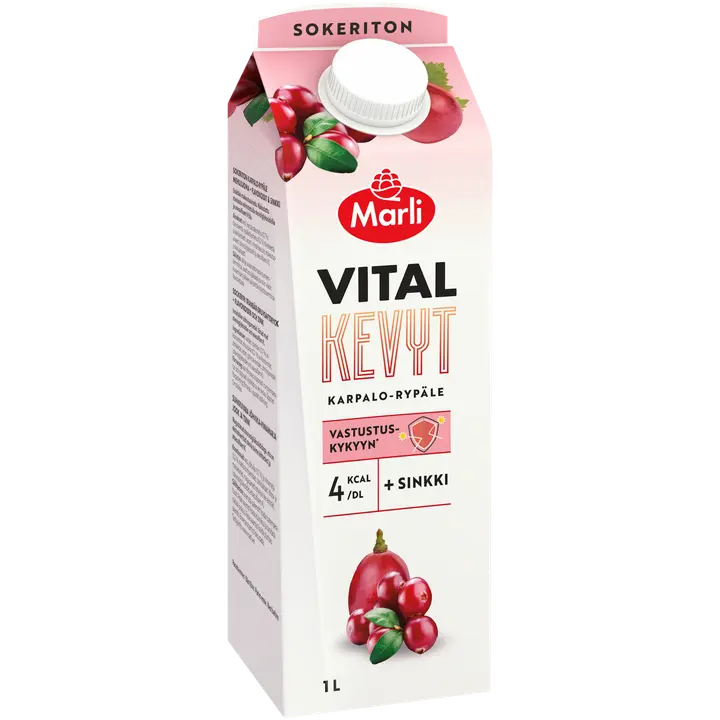 Marli Vital Kevyt Karpalo-rypäle + flavonoidit + sinkkilaktaatti mehujuoma 1 L