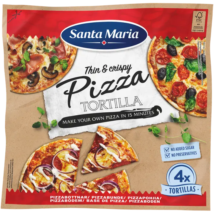 Santa Maria 280G Tex Mex Pizza Tortilla (4-pack)