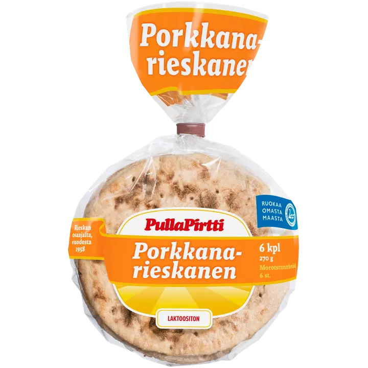 Pulla-Pirtti Porkkanarieskanen 6/270g laktoositon porkkanarieska