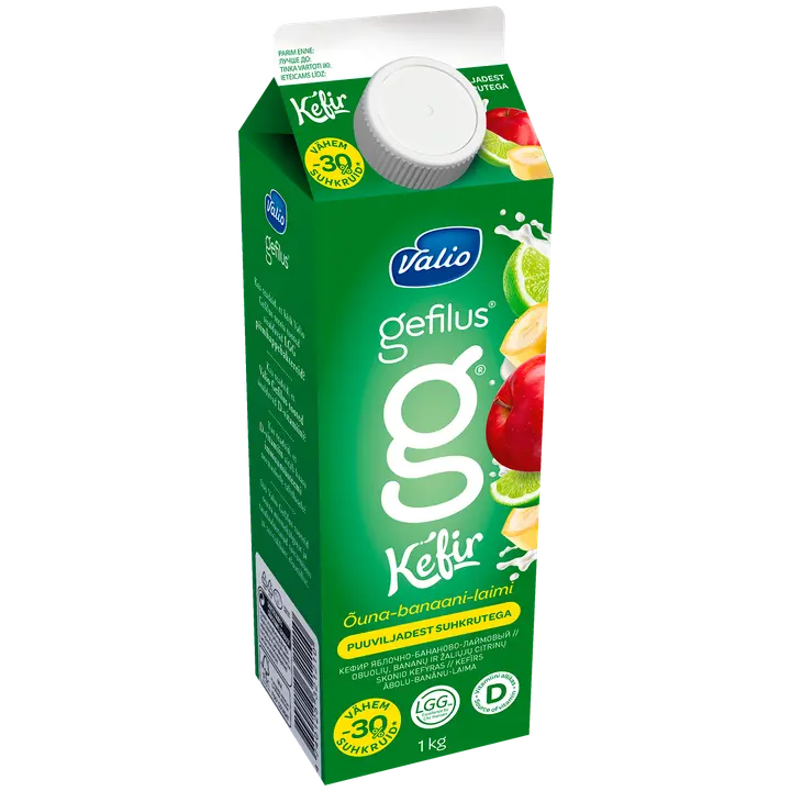 Gefilus keefir õuna-banaani-laimi puuviljadest suhkrutega 1kg