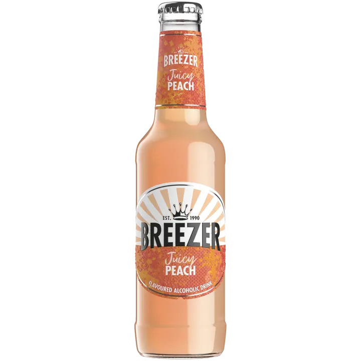 Breezer Persikka maustettu alkoholijuoma 4 % lasipullo 0,275 L
