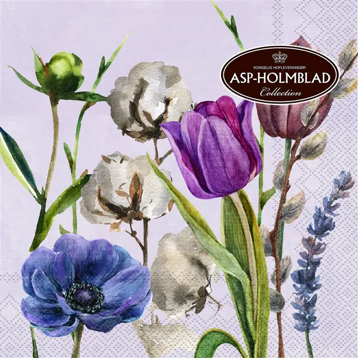 Lautasliina kukka mix laventeli 33cm