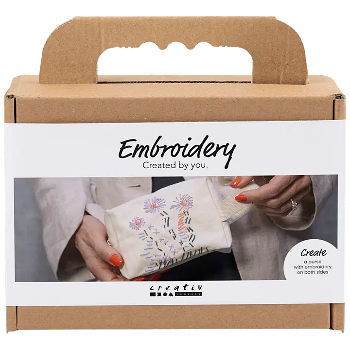 Creativ Company askartelusetti mini kirjailu meikkipussi