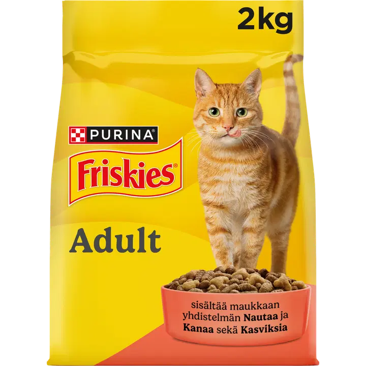 Purina Friskies Nautaa ja Kanaa Kissan kuivaruoka 2kg