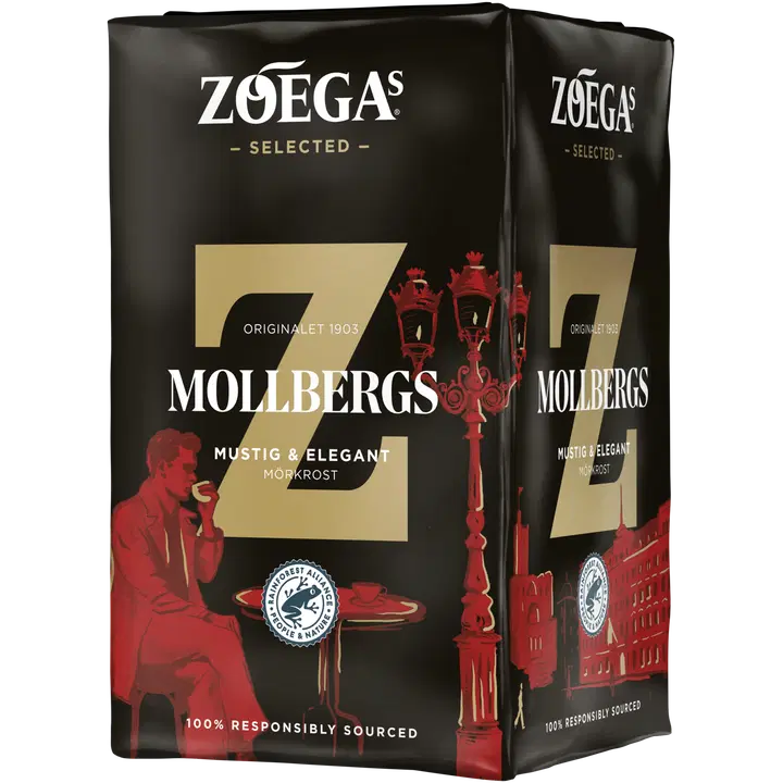 Zoégas 450g Mollbergs tummapaahtoinen suodatinkahvi