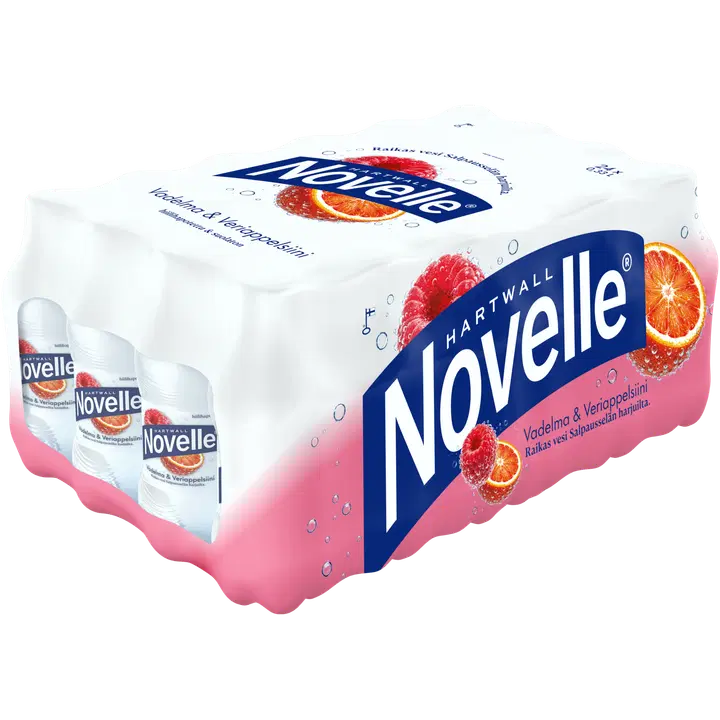 24 x Hartwall Novelle Vadelma-veriappelsiini kivennäisvesi 0,33 l