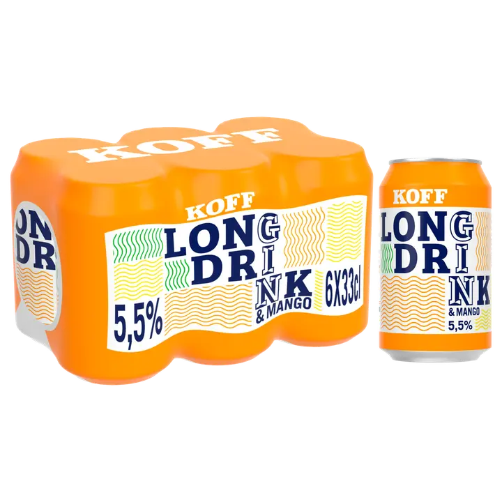 6-pack Koff Long Drink Mango long drink 5,5 % tölkki 0,33 L