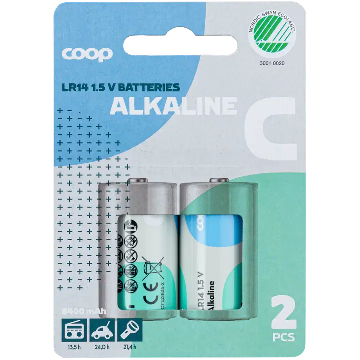 Coop alkaliparisto C/LR14/1,5V 2 kpl