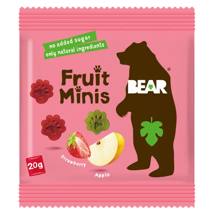 BEAR Fruit Minis Mansikka - Omena hedelmä- ja vihannespala 20g