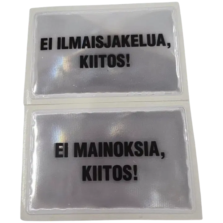 Refloactive tarra "ei mainoksia" ja "ei ilmaisjakeluja"