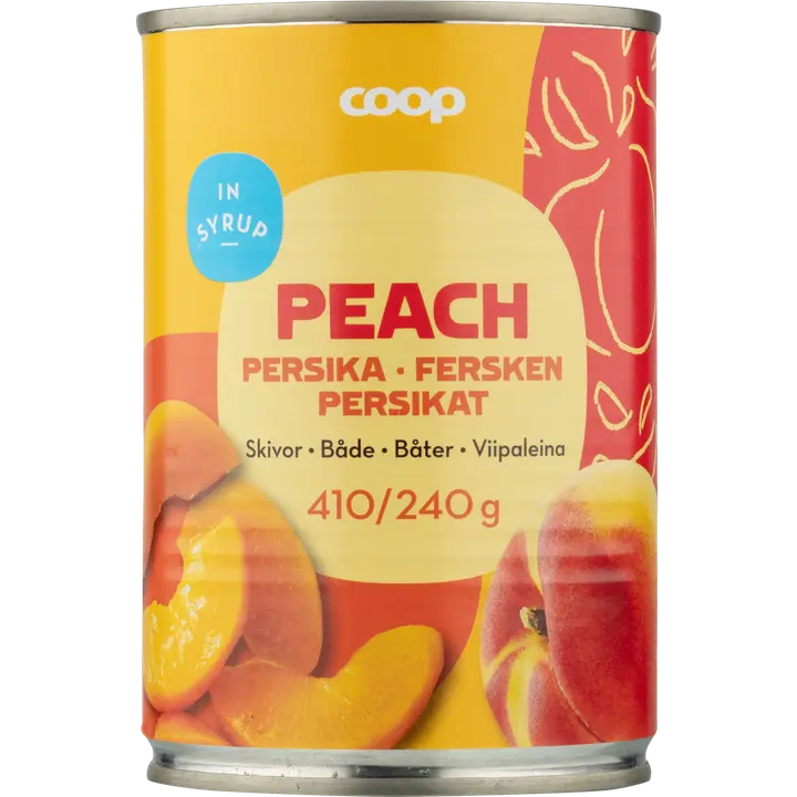 Coop persikat viipaleina sokeriliemessä 410/240 g