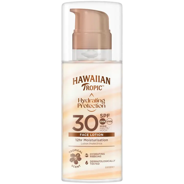 Päikesekreem Hawaiian Tropic Hydrating Protection näole SPF30 50ml