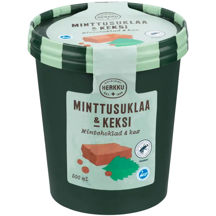 Herkku kermajäätelö minttusuklaa-keksi 500 ml