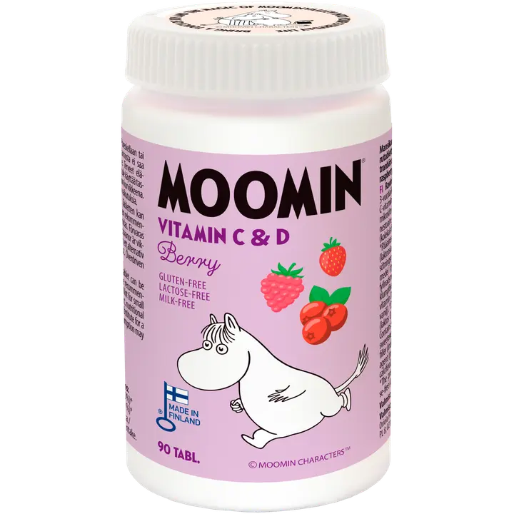 Moomin muumi vitamiinid C ja D, marjamaitselised 90tk