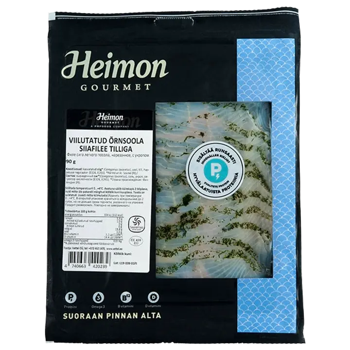 Õrnas soolas tilliga siiafilee, viilutatud 90 g