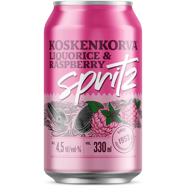 Koskenkorva Spritz Liquorice Raspberry 4,5% 33cl CAN