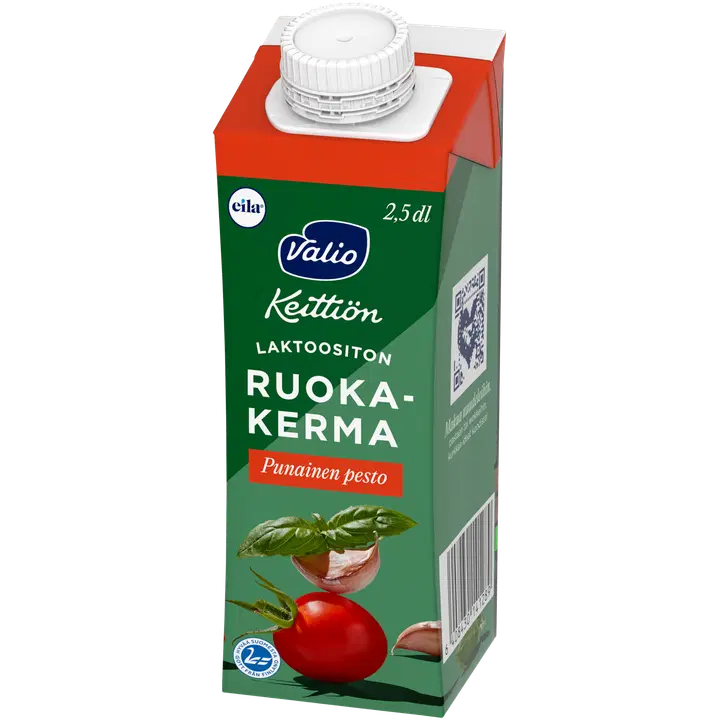 Valio Keittiön ruokakerma punainen pesto UHT laktoositon 2,5 dl