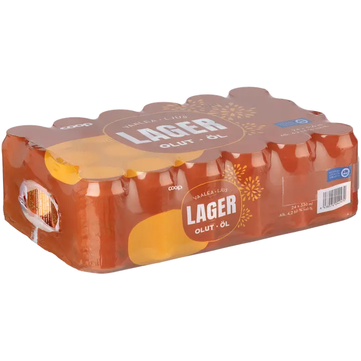 24-pack Coop Lager olut 4,2 % tölkki 0,33 L