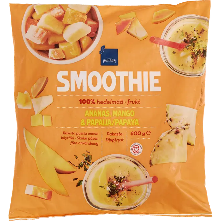 Rainbow 600g smoothie hedelmäsekoitus ananas-mango-papaija pakaste