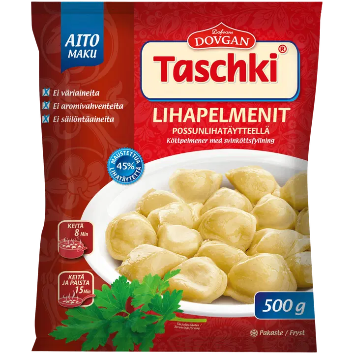 Taschki Lihapelmenit possunlihatäytteellä 500g