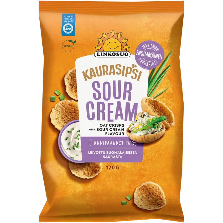 Linkosuo hapukooremaitselised kaerakrõpsud 120 g