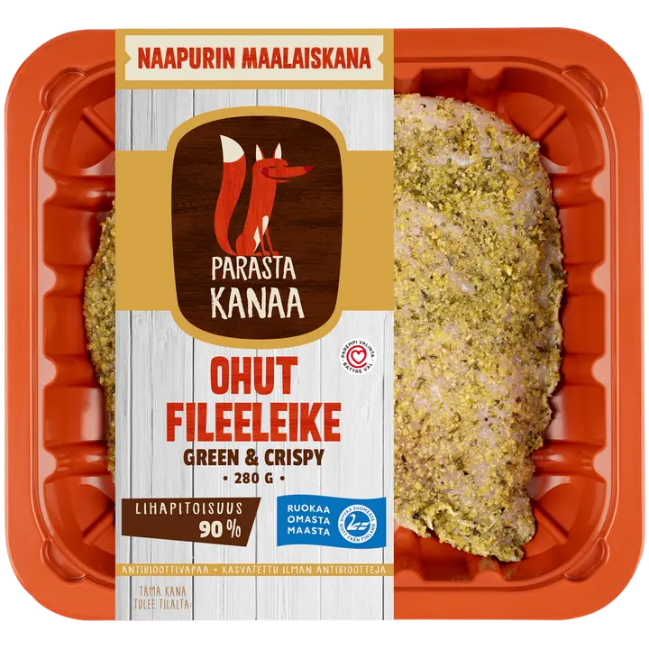 Naapurin Maalaiskanan ohut fileeleike, green&crispy 280g