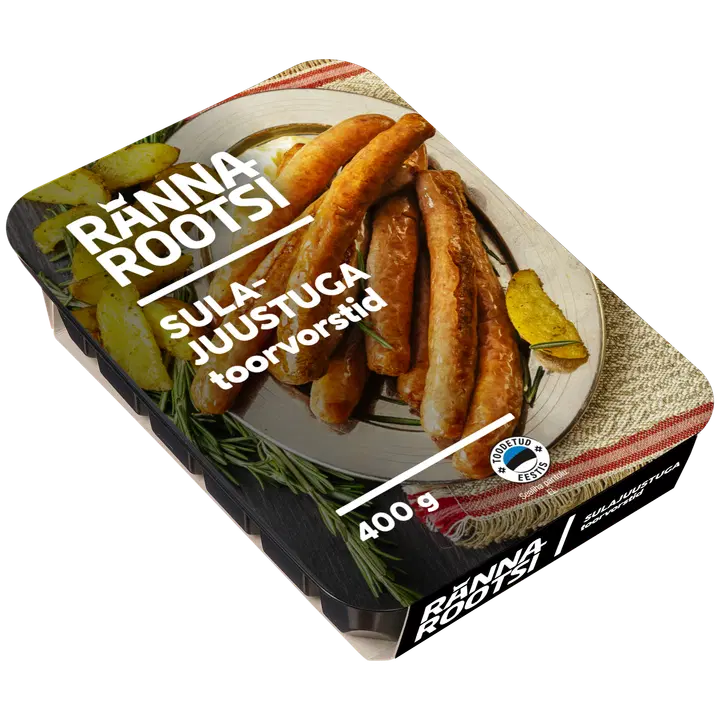 Rannarootsi Sulajuustuga toorvorstid 400g