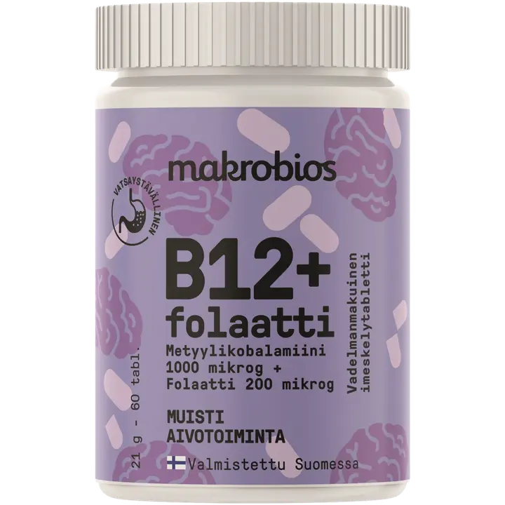 Makrobios B-12 vitamiinid+Folaat 60tk
