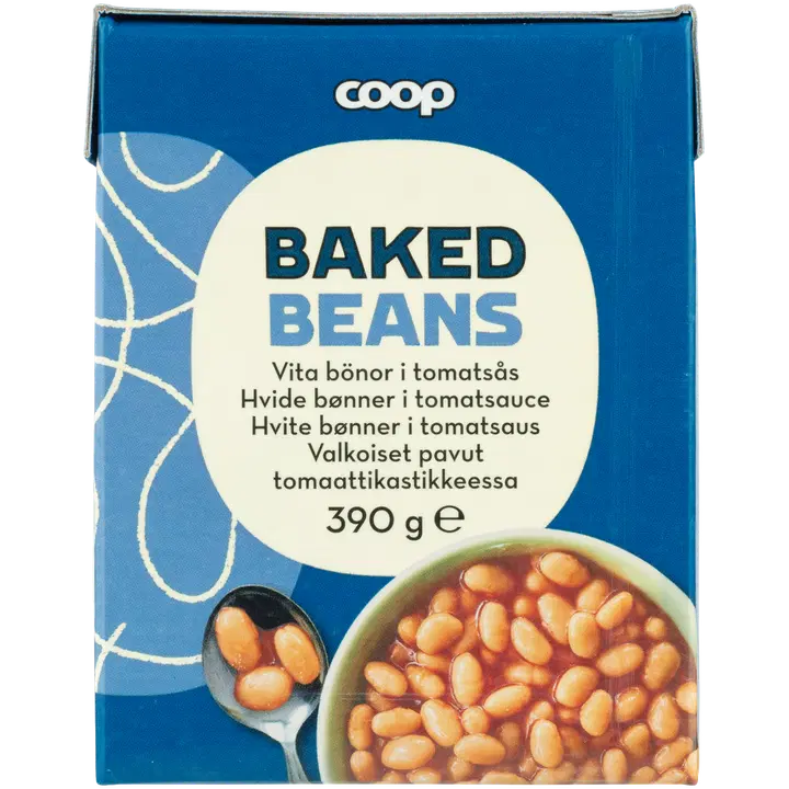 Coop valkoiset pavut tomaattikastikkeessa 390 g