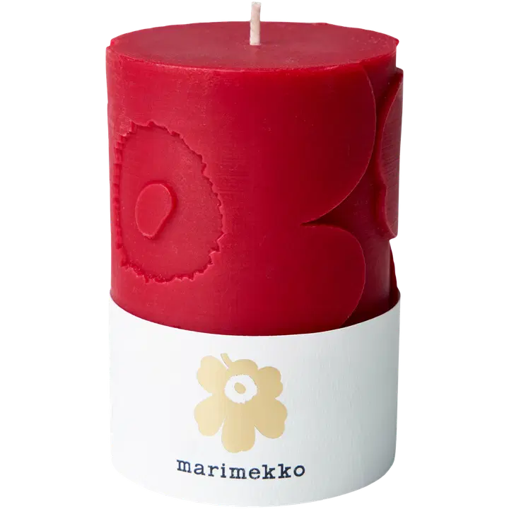 Marimekko Unikko tummanpunainen pöytäkynttilä 1kpl/6,5x10cm