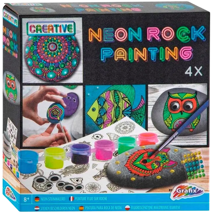 Maalaa kivet neonväreillä