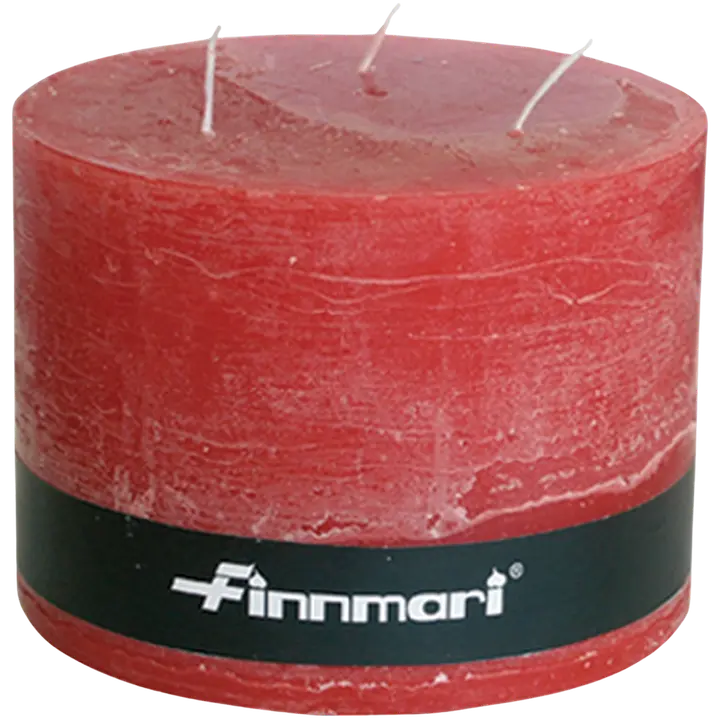 Finnmari Huurre pöytäkynttilä 3-sydän 14x10 cm punainen, paloaika 150 tuntia