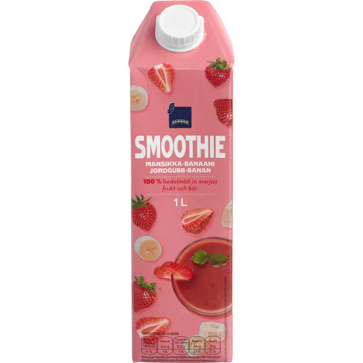 Rainbow 1l mansikka-banaani smoothie