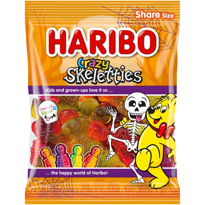 HARIBO Crazy Skeletties 160 g karkkipussi
