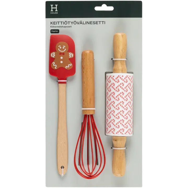 House keittiötyövälinesetti Joulu 3-pack