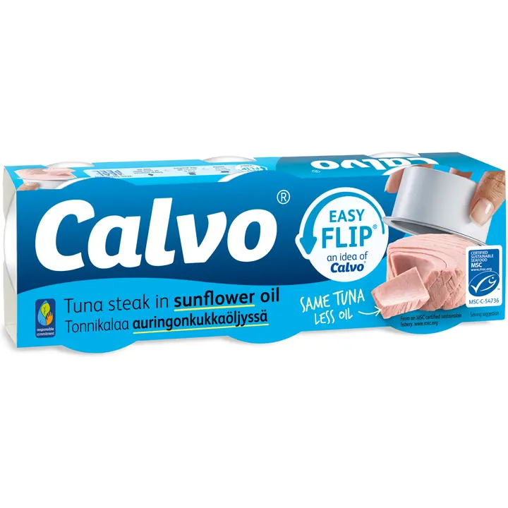 Calvo tonnikala auringonkukkaöljyssä MSC 3x65/52g