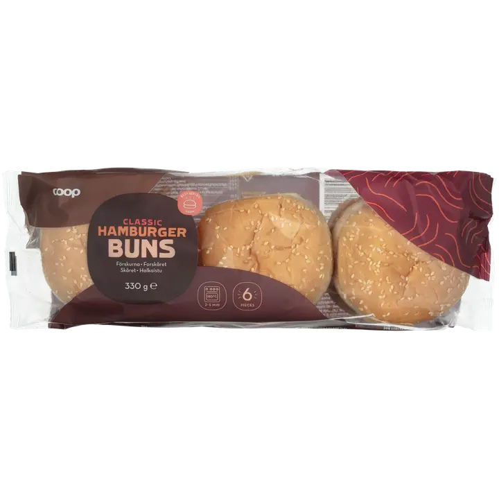 Coop hampurilaissämpylät 330 g 6 kpl