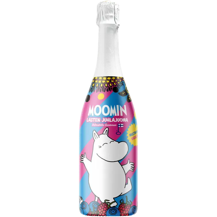 MOOMIN mustikka-vadelma 75cl plo kupliva juhlajuoma