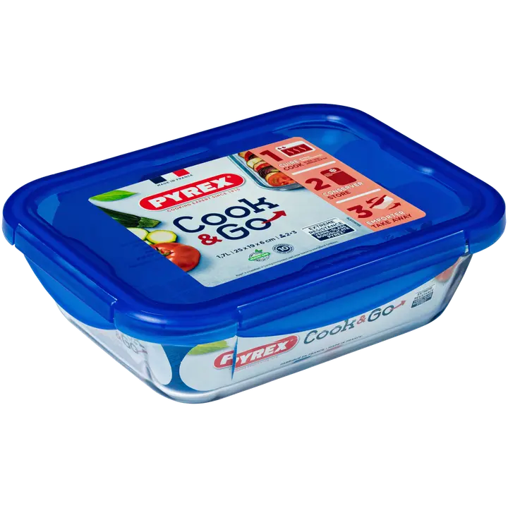 Pyrex Cook & Go lasivuoka ja kansi 1,9 l 25 x 19 cm