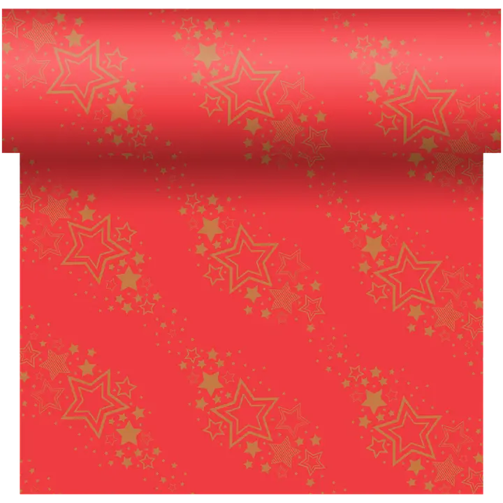 DUNI Dunicel®-poikkiliina 0,4 x 4,8 m Holiday Star Red