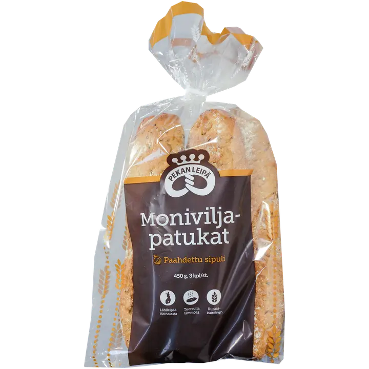 Pekan Leipä Sipuli-Moniviljapatukka 3kpl 450g