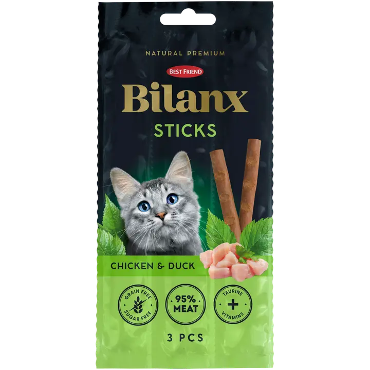Best Friend Bilanx Sticks kana & ankka lihatikku kissalle 3x5 g