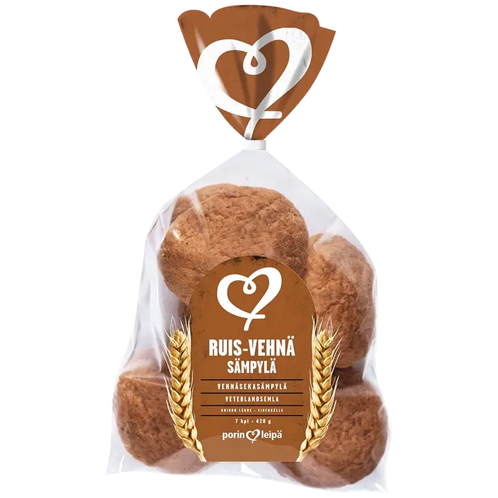 Porin Leipä Ruis-vehnäsämpylä 7kpl/420g