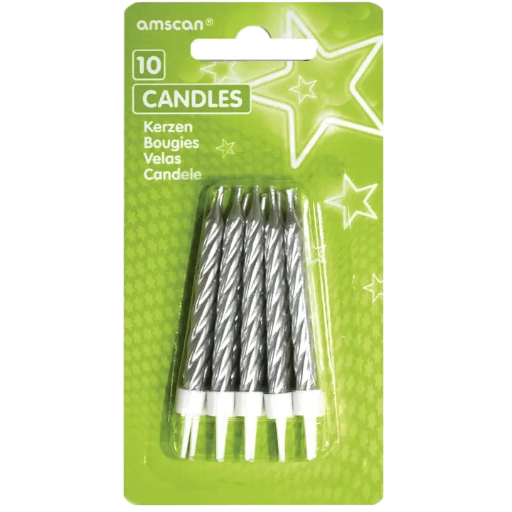 Ilmapallokeskus tordiküünlad hõbe 10tk