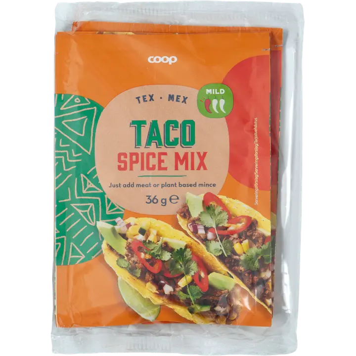 Coop tacomausteseos mild 3-pack 108 g