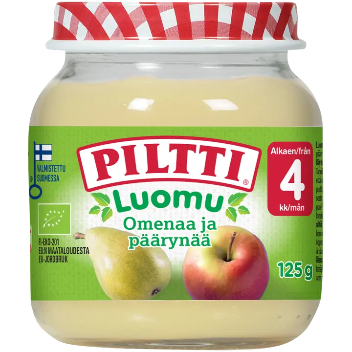 Piltti Luomu 125g Omenaa ja päärynää hedelmäsose 4kk