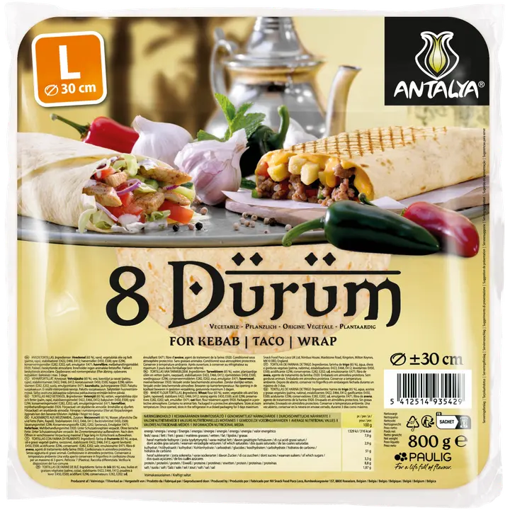 Poco Loco Antalya Dürüm vehnätortilla 30 cm 8-p / 800g