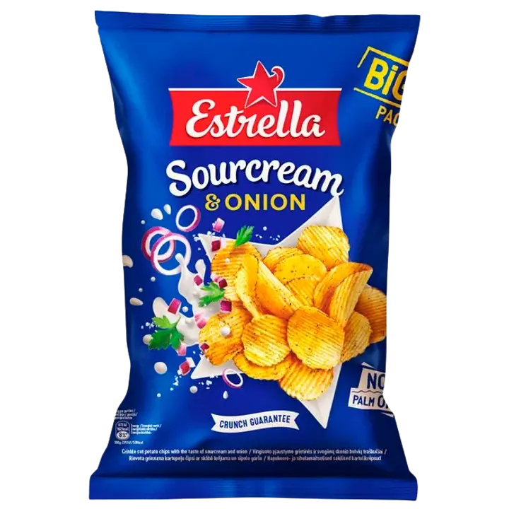 ESTRELLA Hapukoore-sibulamaitselised kartulikrõpsud 180 g